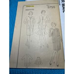 Reader Mail Sewing pattern 5755 Coat dress Drop waist skirt size 8-14